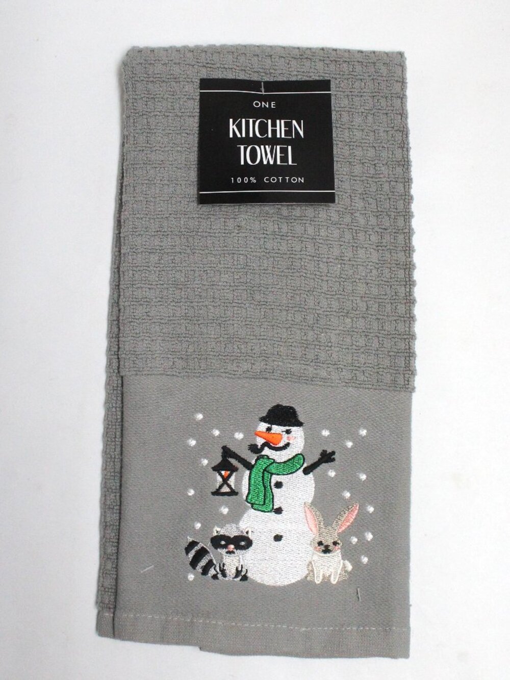 NWT One 100% Cotton Snowman Kitchen Towel For The Festive Holiday Season